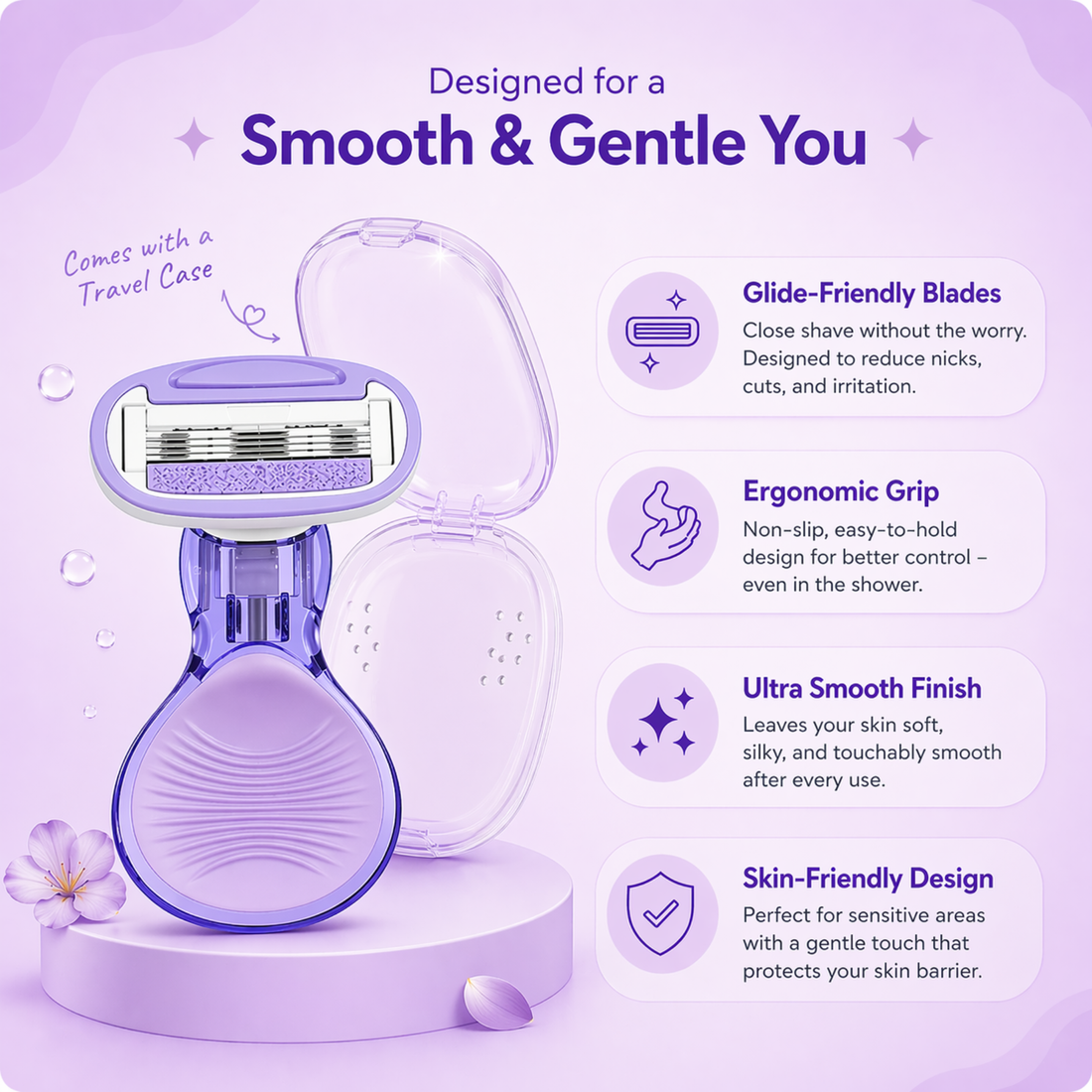 Matri Women’s Body Razor, Smooth, Gentle & Glide-Friendly Hair Removal