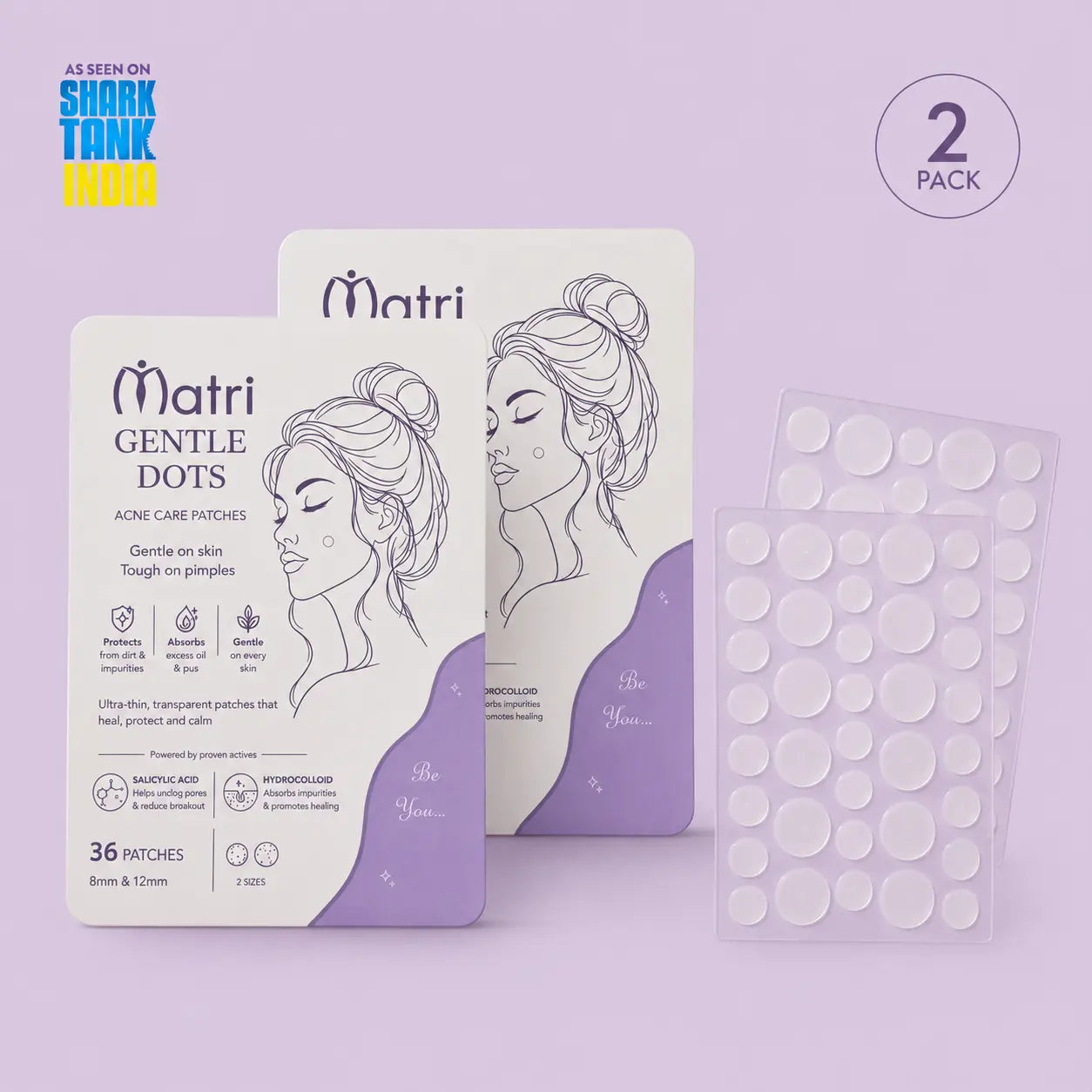 Matri Hydrocolloid Acne Care Pimple Patches - Pack of 2